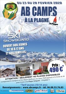 Affiche Stage Ski 2020 AB Camps